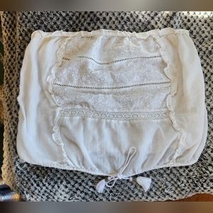 American Eagle Women's XL White Lacey Tube Top